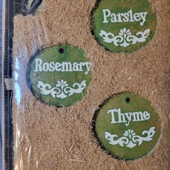 Set of 6 Clay Plant Markers with Rods and grass suppresant mat - Picture 3 of 5